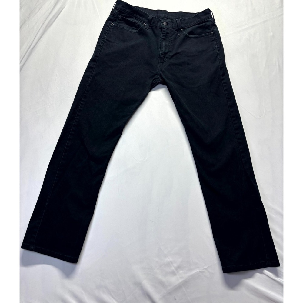 Levi's 513 Slim Fit Jeans Mens 34x30 Black Dark Wash Denim Mid Rise Straight Leg